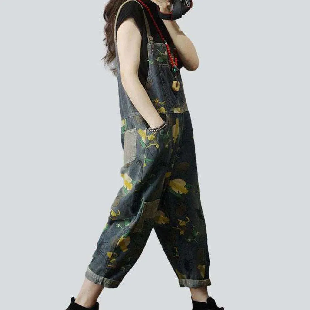 Baggy painted women's jean dungaree