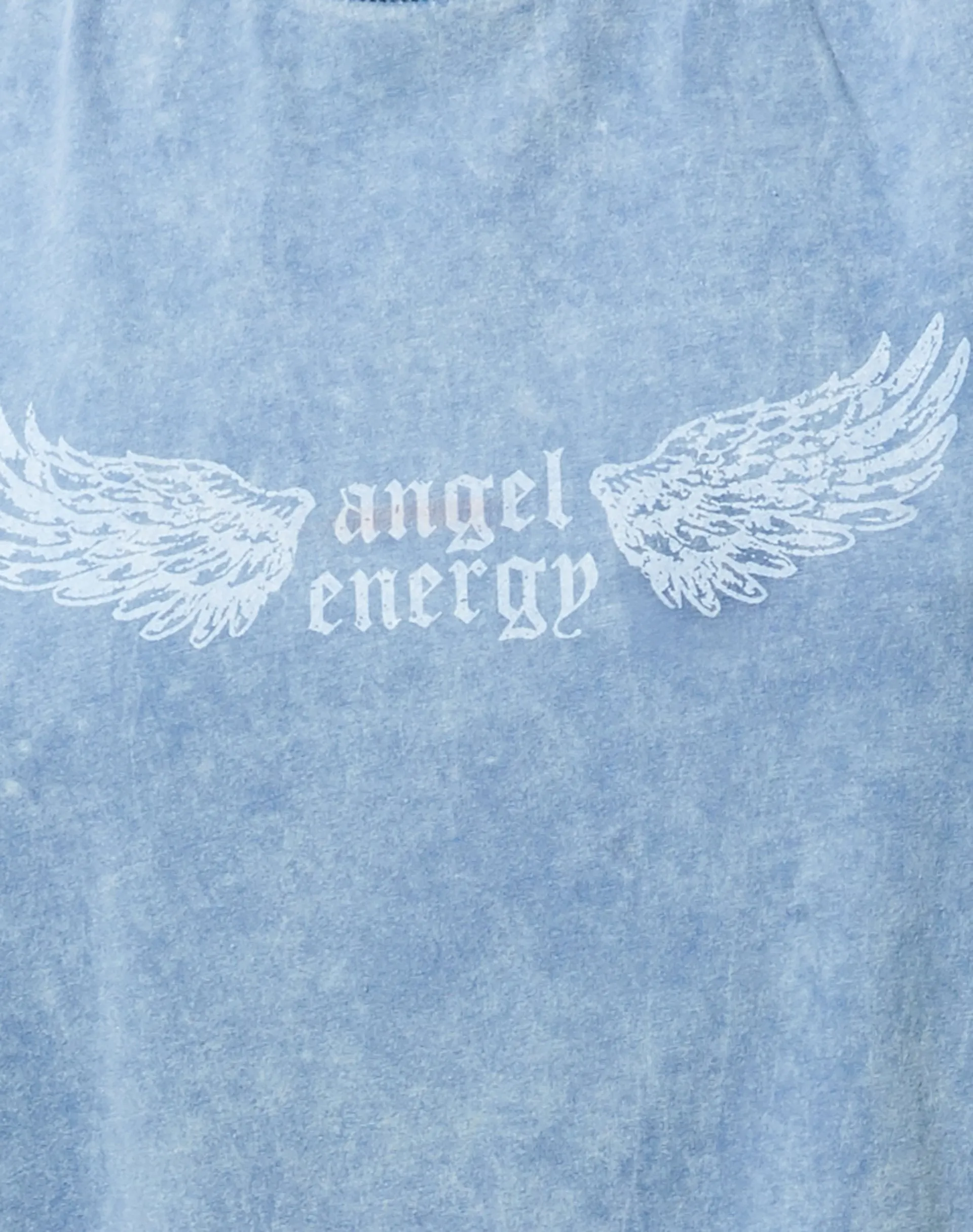 Cocoon Tee in Washed Blue 'Angel Energy' Wings