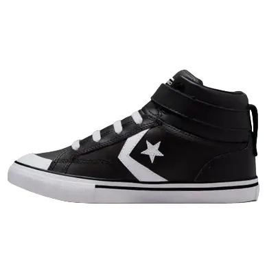 Converse scarpa sneakers alta con laccio elastico e velcro da ragazzo Pro Blaze A01072C nero-bianco