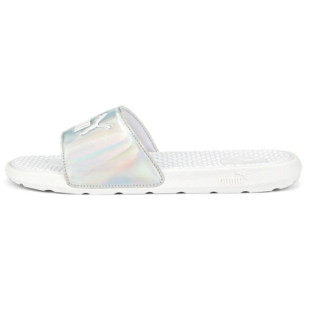 Cool Cat Distressed Metallic Slide Sandals