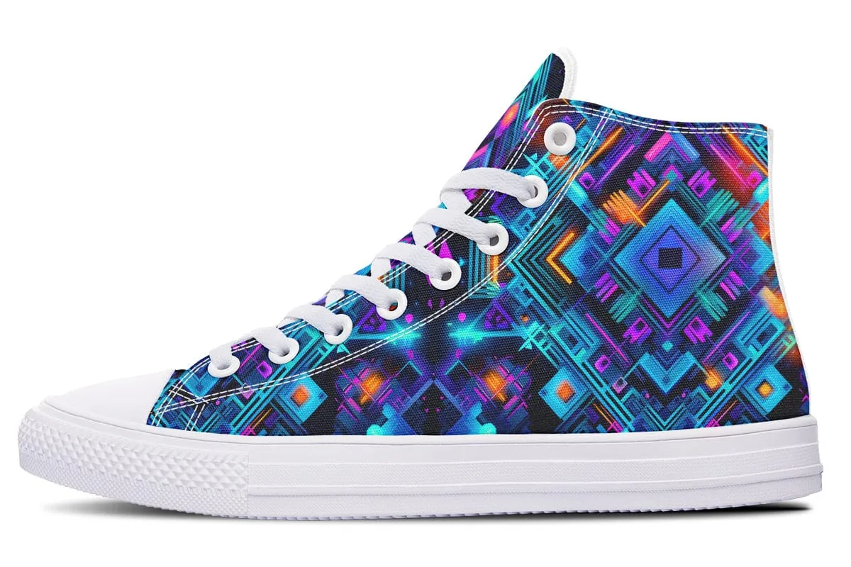 Cyan Convergence High Top Shoes