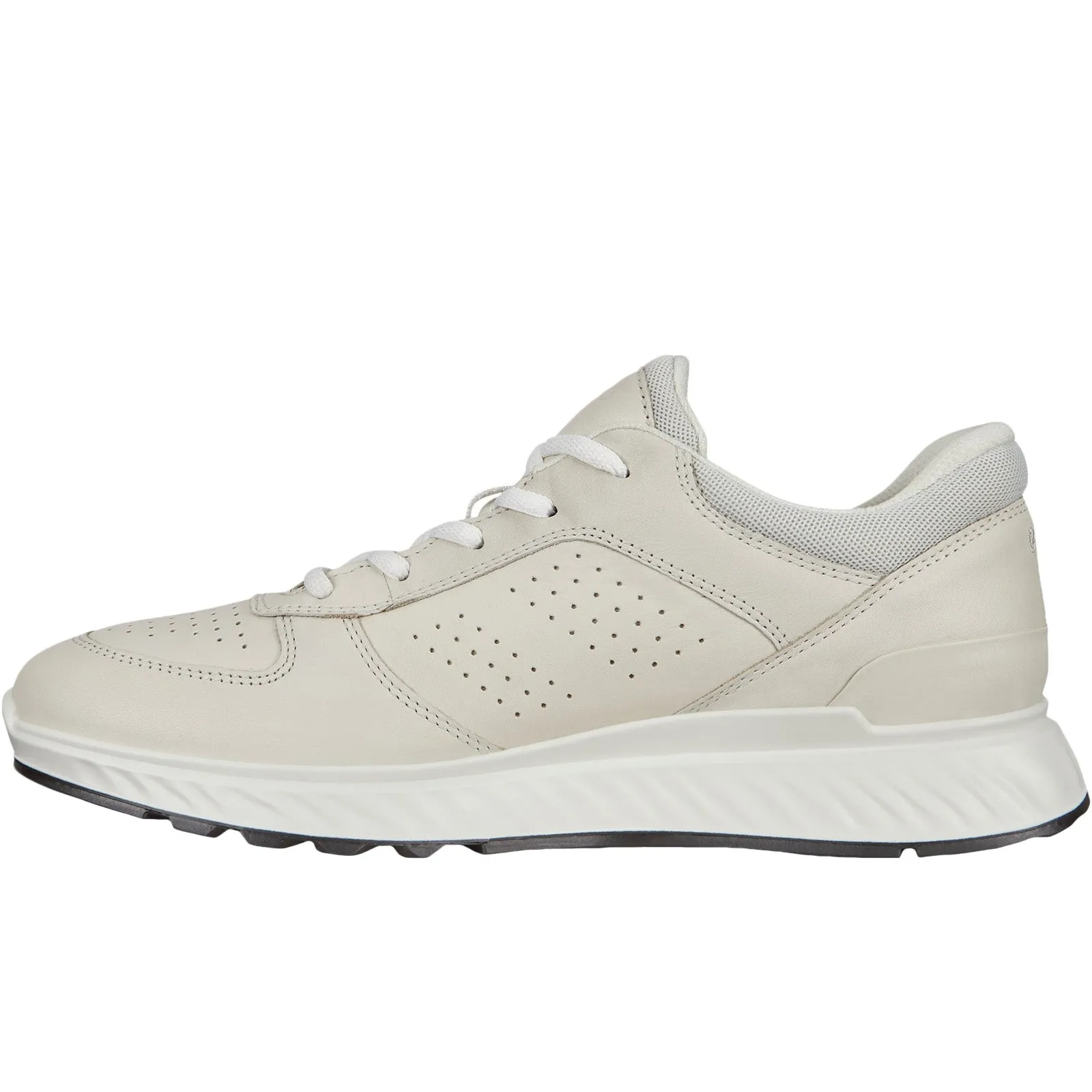 ECCO Mens Exostride Low Yak Leather Trainers - Shadow White