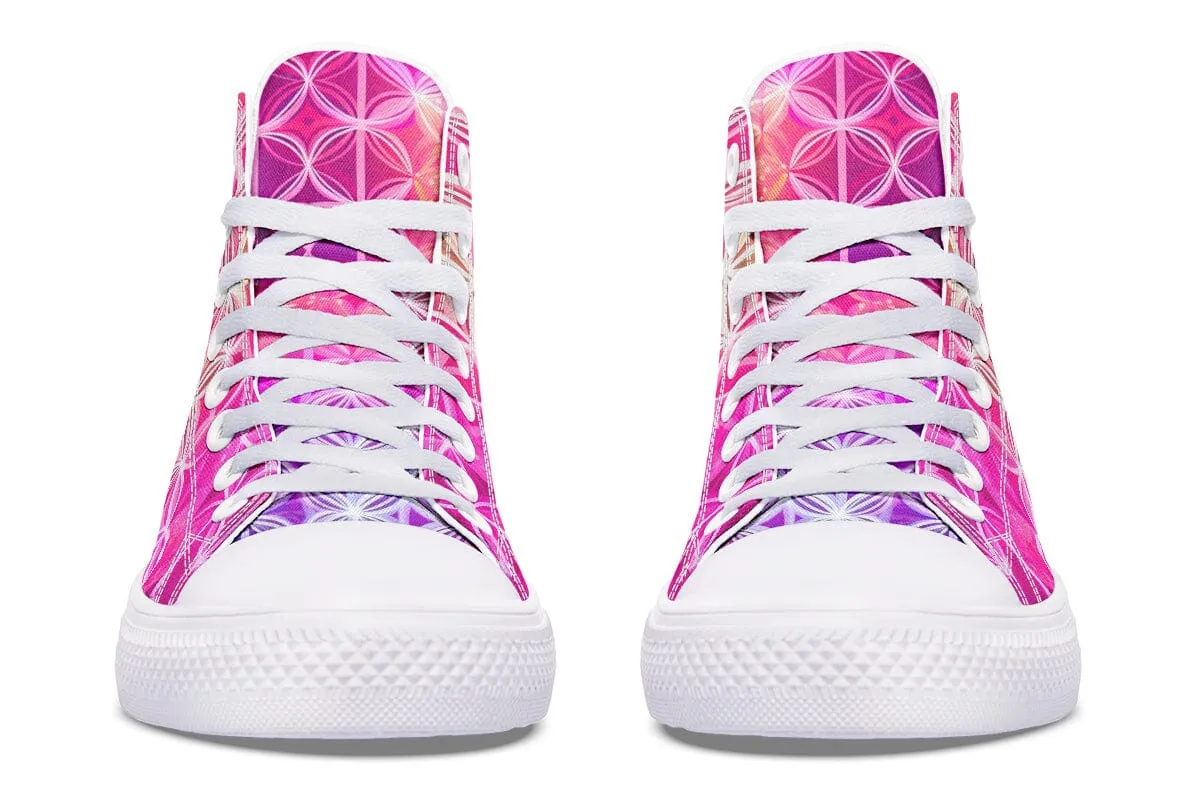 Flower Life Pink Sherbert High Top Shoes