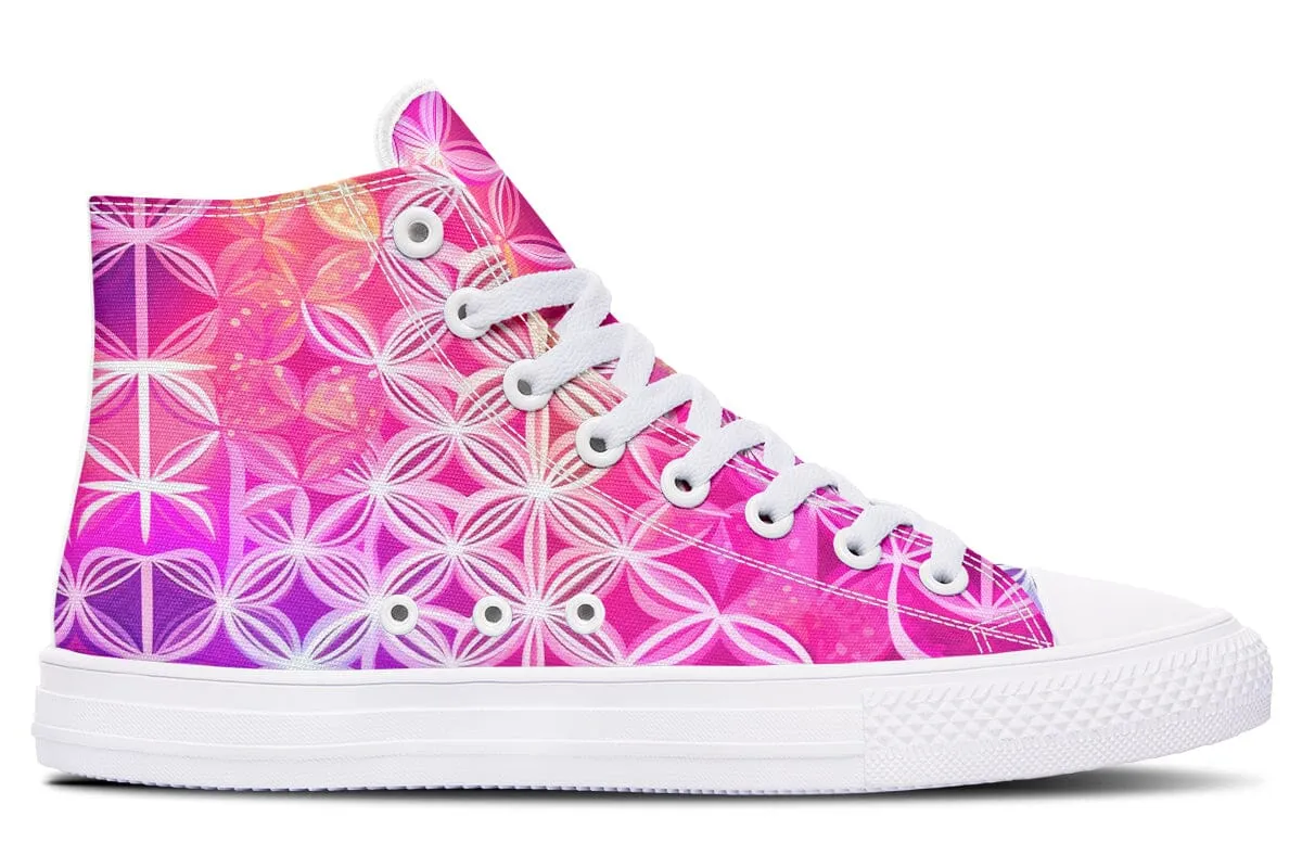 Flower Life Pink Sherbert High Top Shoes