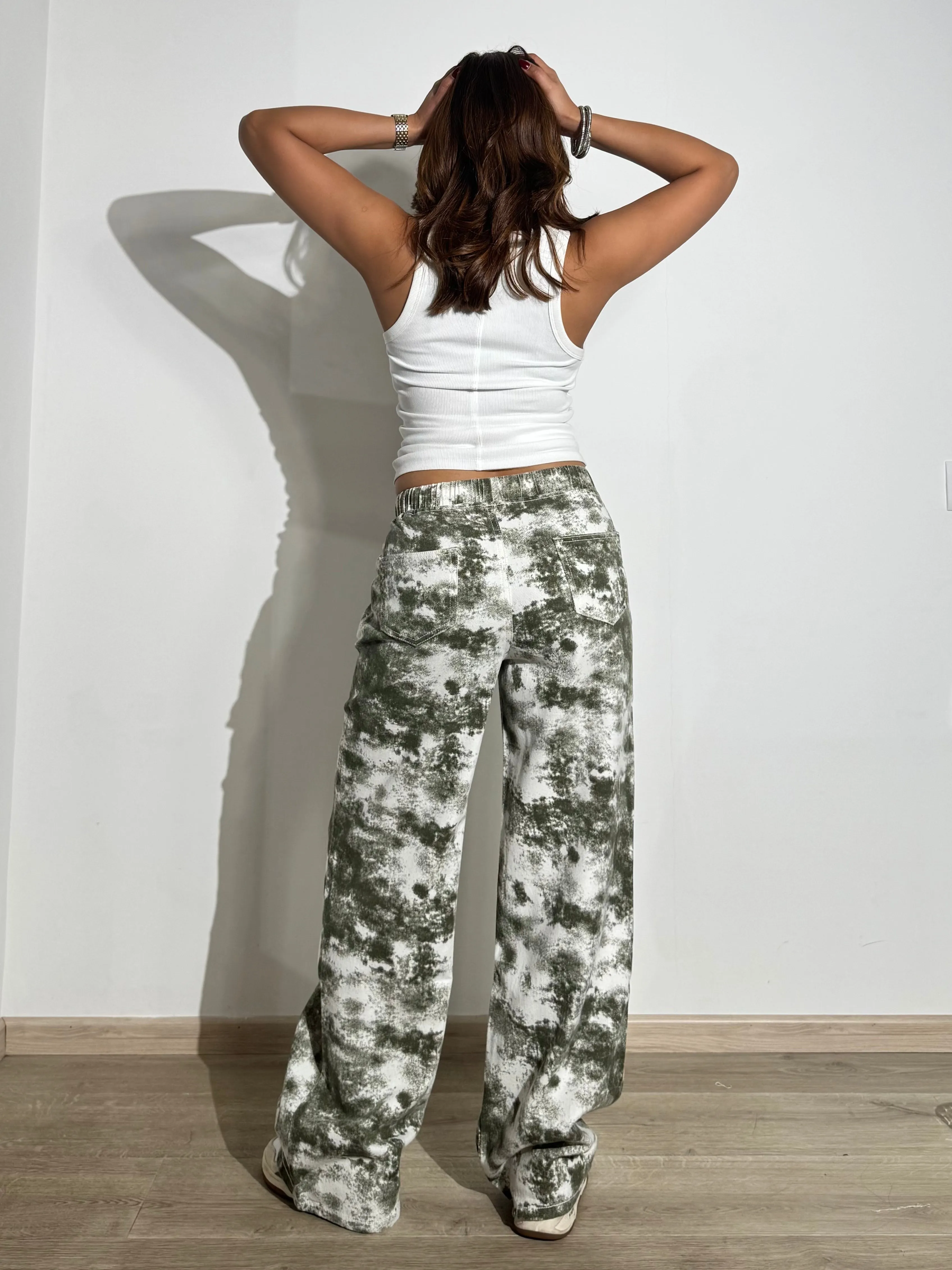 Graffiti Splash Wide Leg Denim Joggers