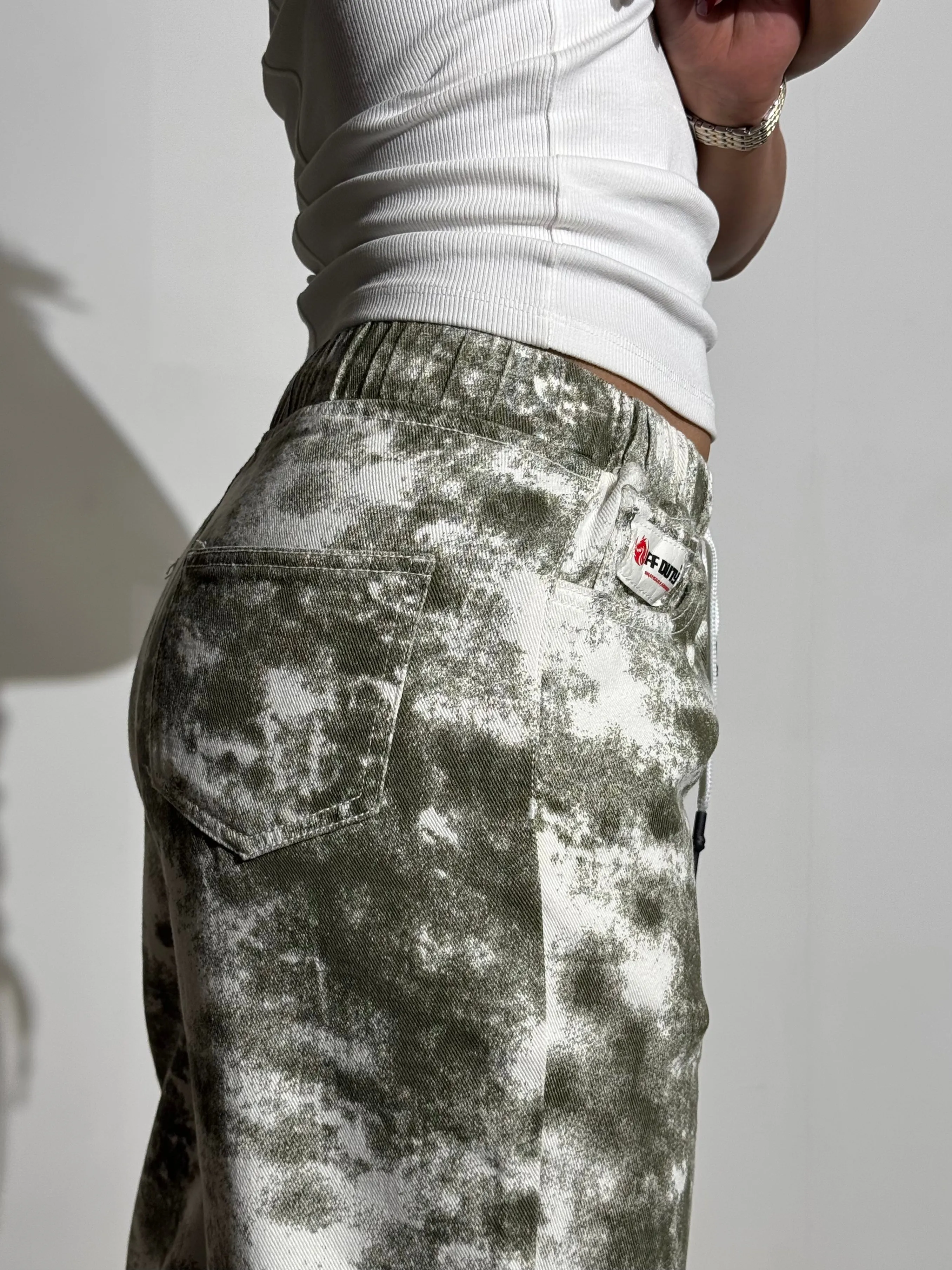 Graffiti Splash Wide Leg Denim Joggers