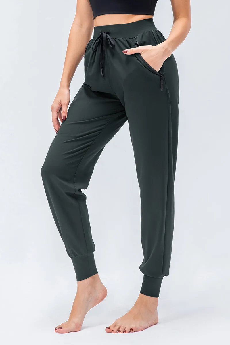 High-Waist Tapered Jogger Pant with Drawstring