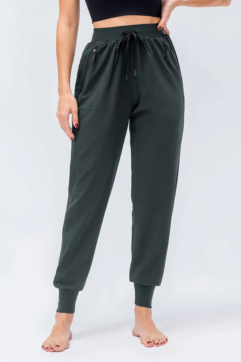 High-Waist Tapered Jogger Pant with Drawstring