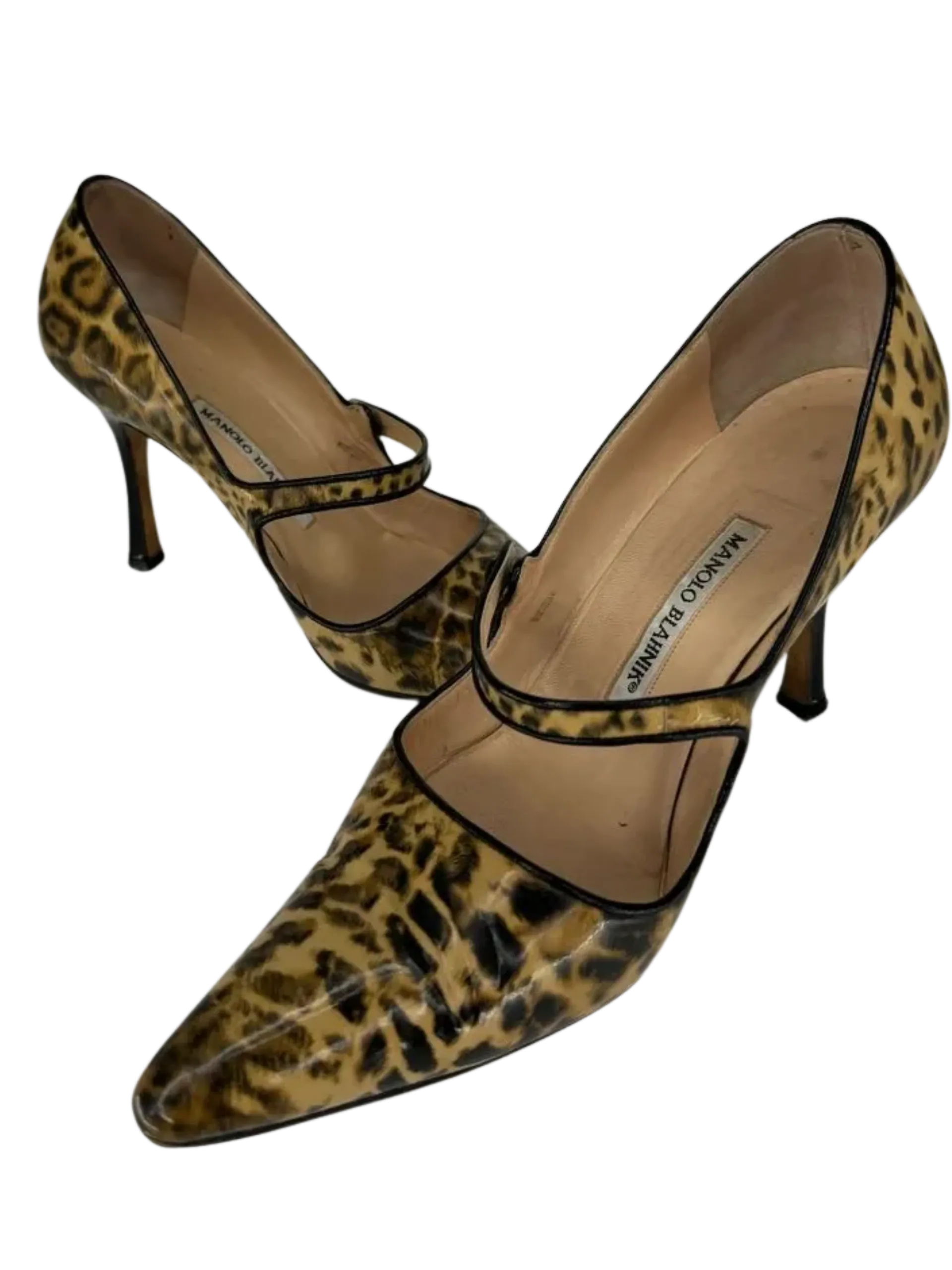 Manolo Blahnik Leopard Mary Janes