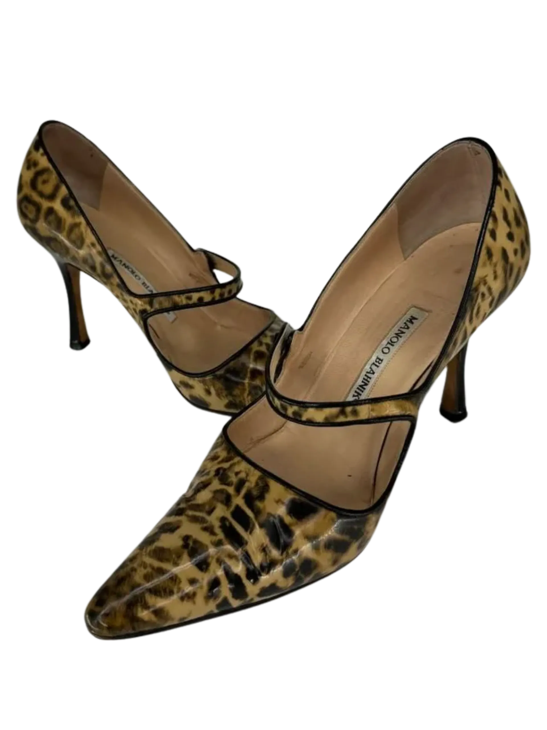 Manolo Blahnik Leopard Mary Janes