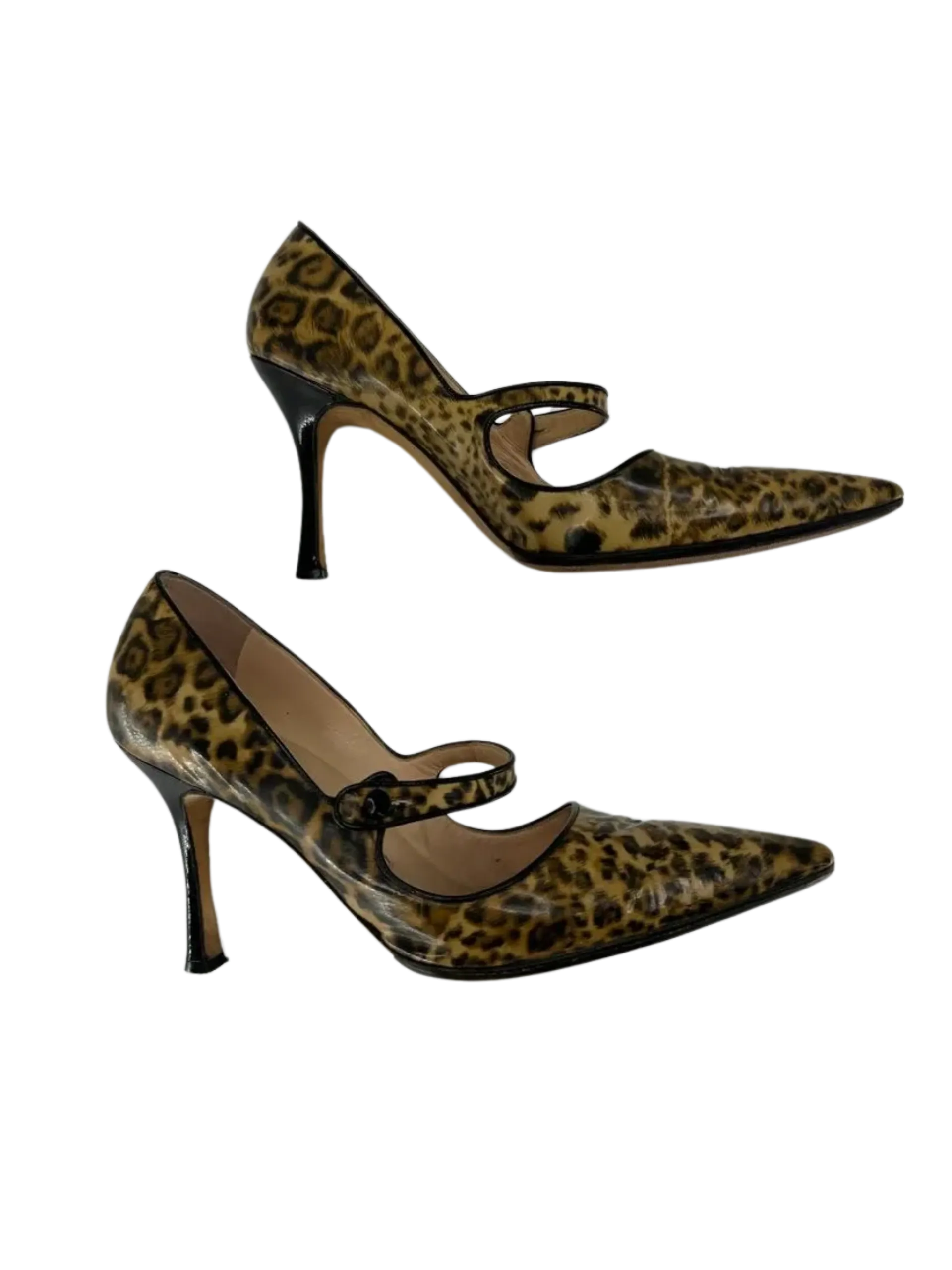 Manolo Blahnik Leopard Mary Janes