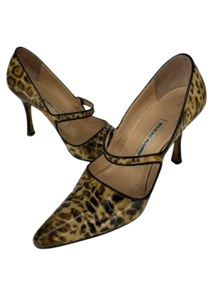 Manolo Blahnik Leopard Mary Janes