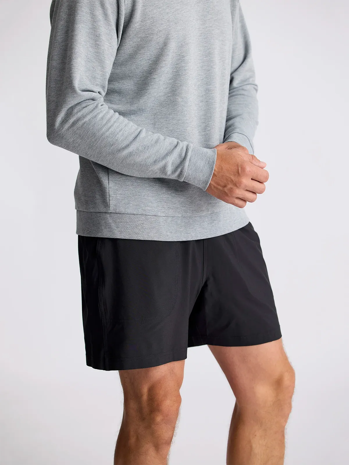 Men's Bamboo Lightweight Fleece Crew - Heather Grey