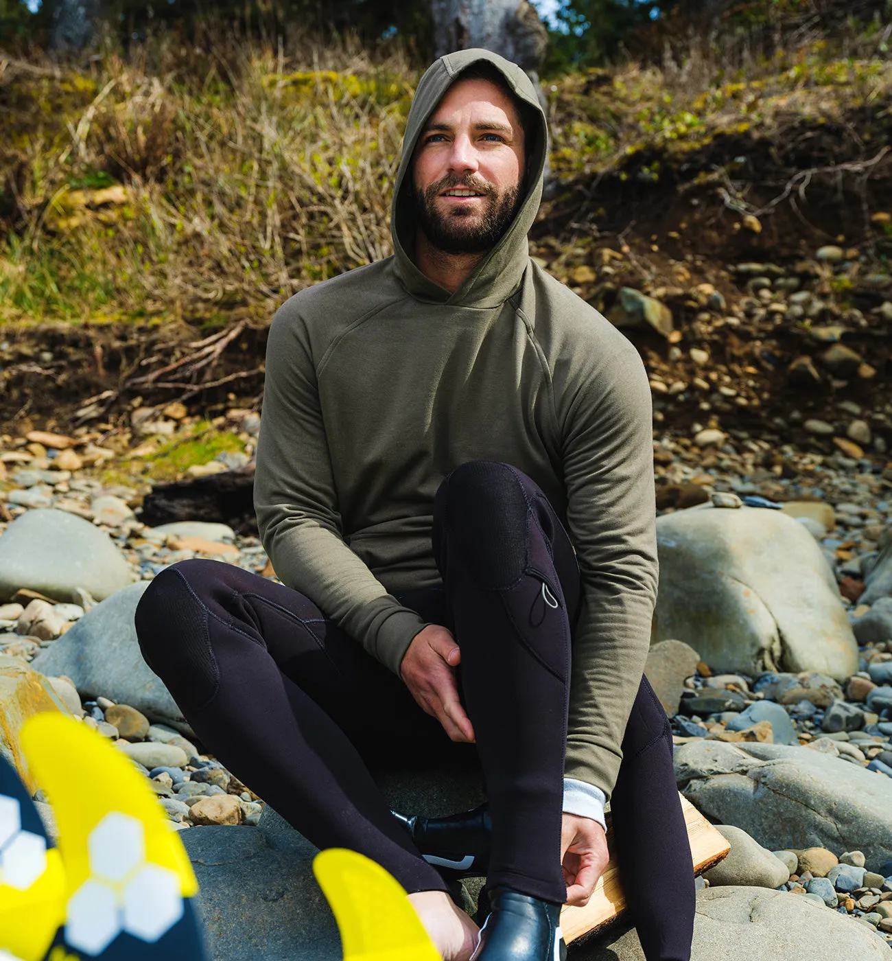 Men's Bamboo Lightweight Fleece Hoodie - Fatigue