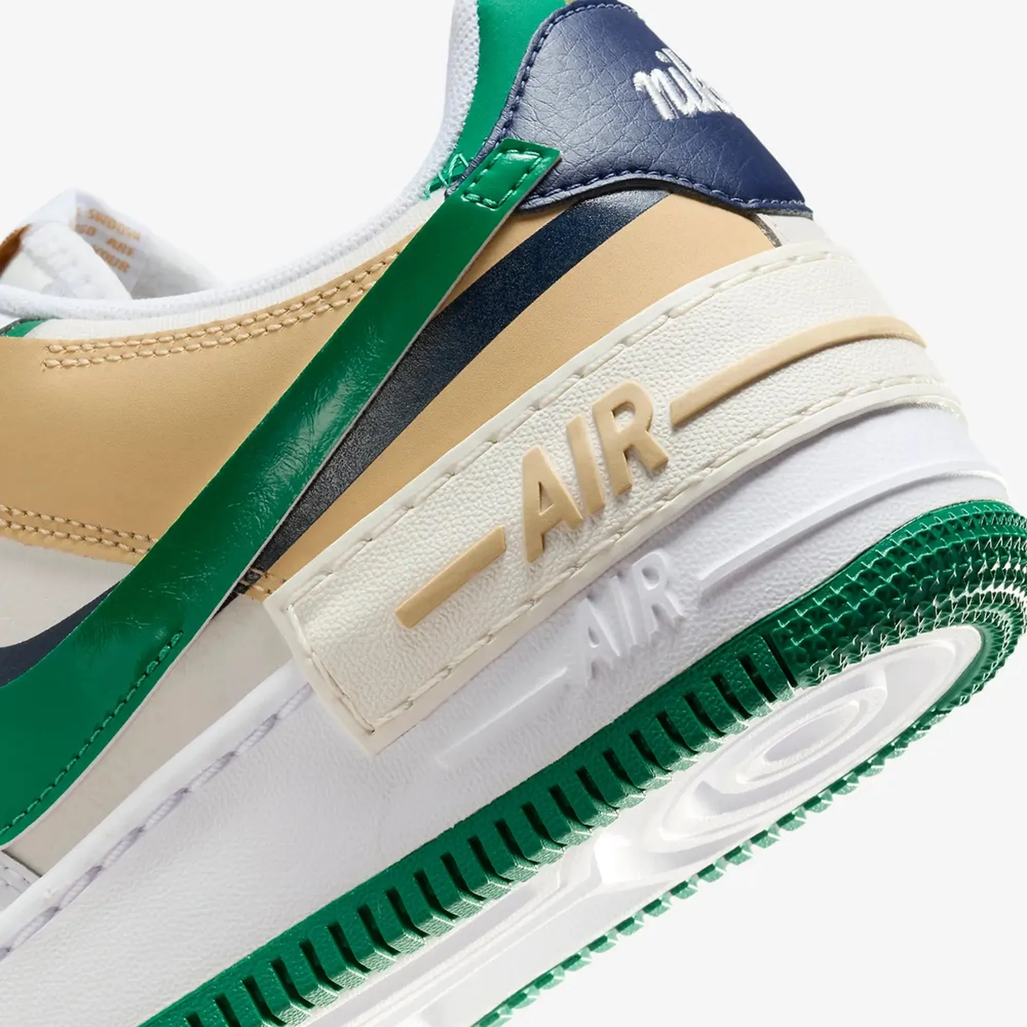 Nike | WMN'S AIR FORCE 1 SHADOW  { WHITE/MIDNIGHT NAVY-MALACHITE-SESAME