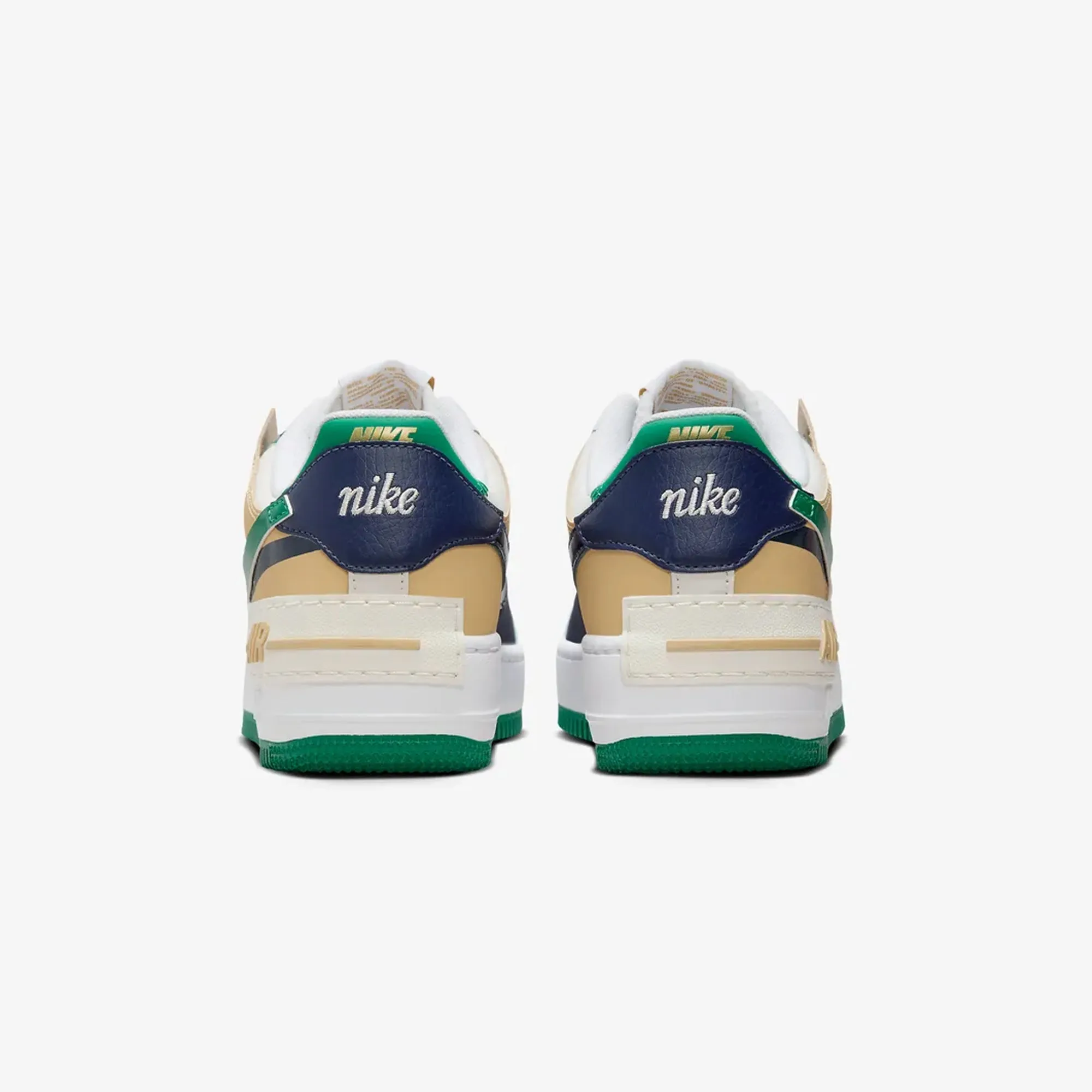 Nike | WMN'S AIR FORCE 1 SHADOW  { WHITE/MIDNIGHT NAVY-MALACHITE-SESAME