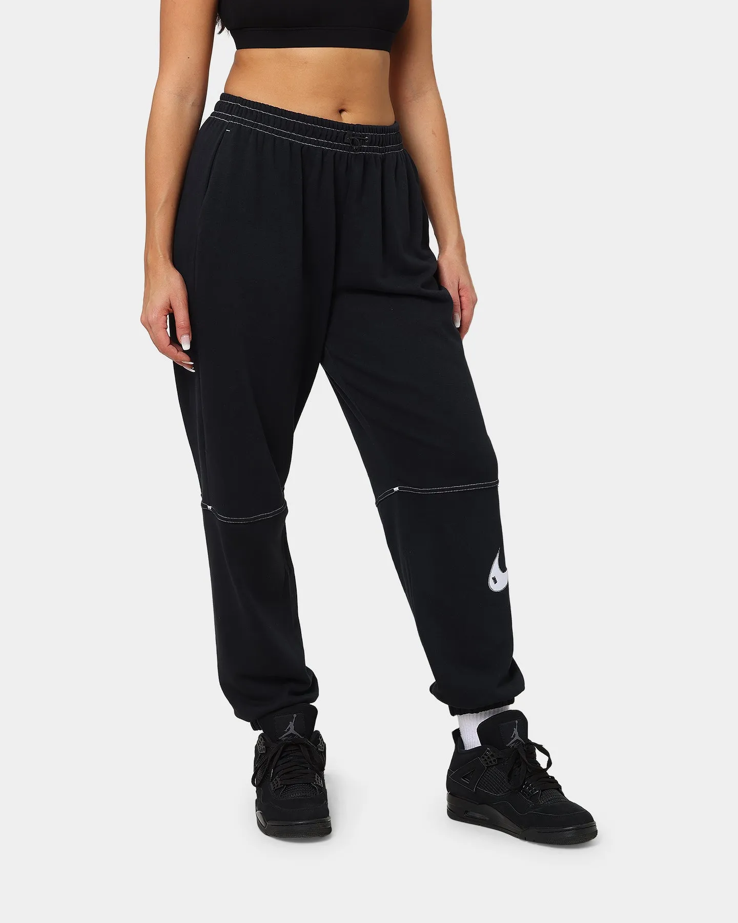 Nike Women's Sportswear Swoosh High-Rise Joggers Black/Black/Black