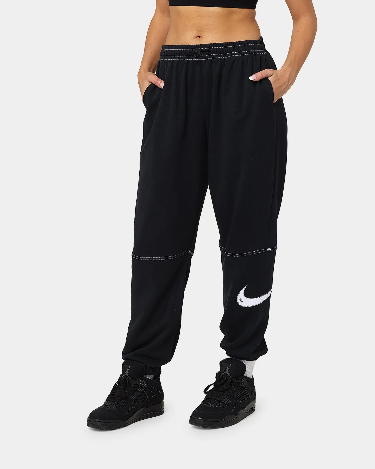 Nike Women's Sportswear Swoosh High-Rise Joggers Black/Black/Black