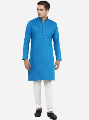 Peacock Blue Solid Kurta | Azania