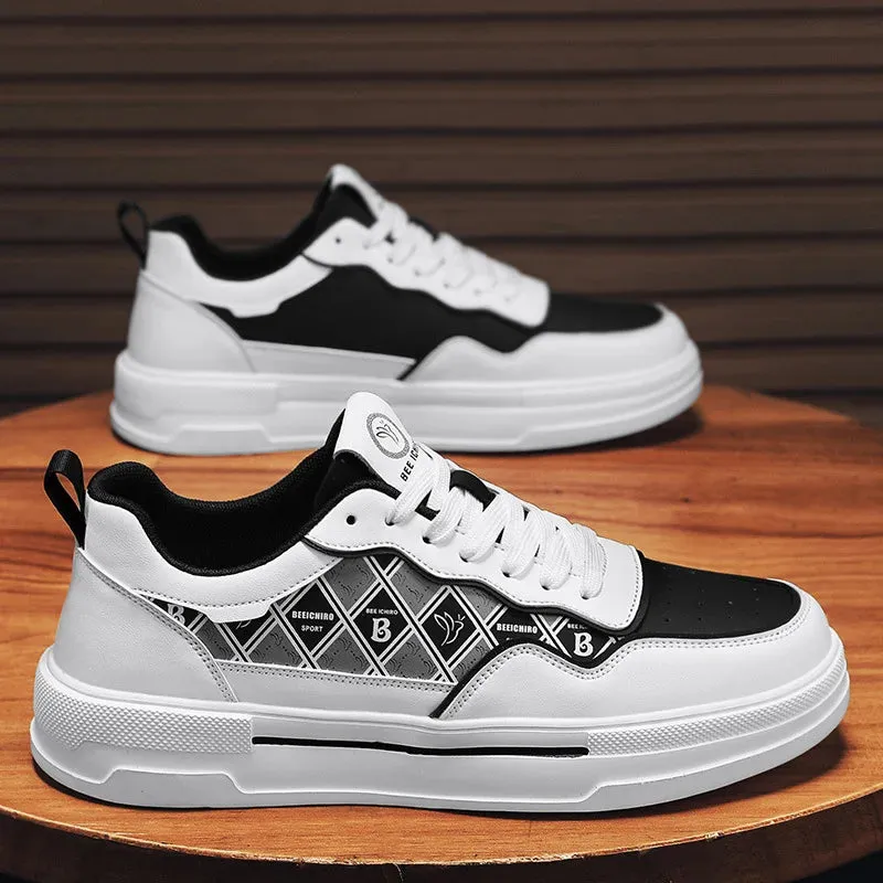 Printed Pattern Checked Flat Sneakers