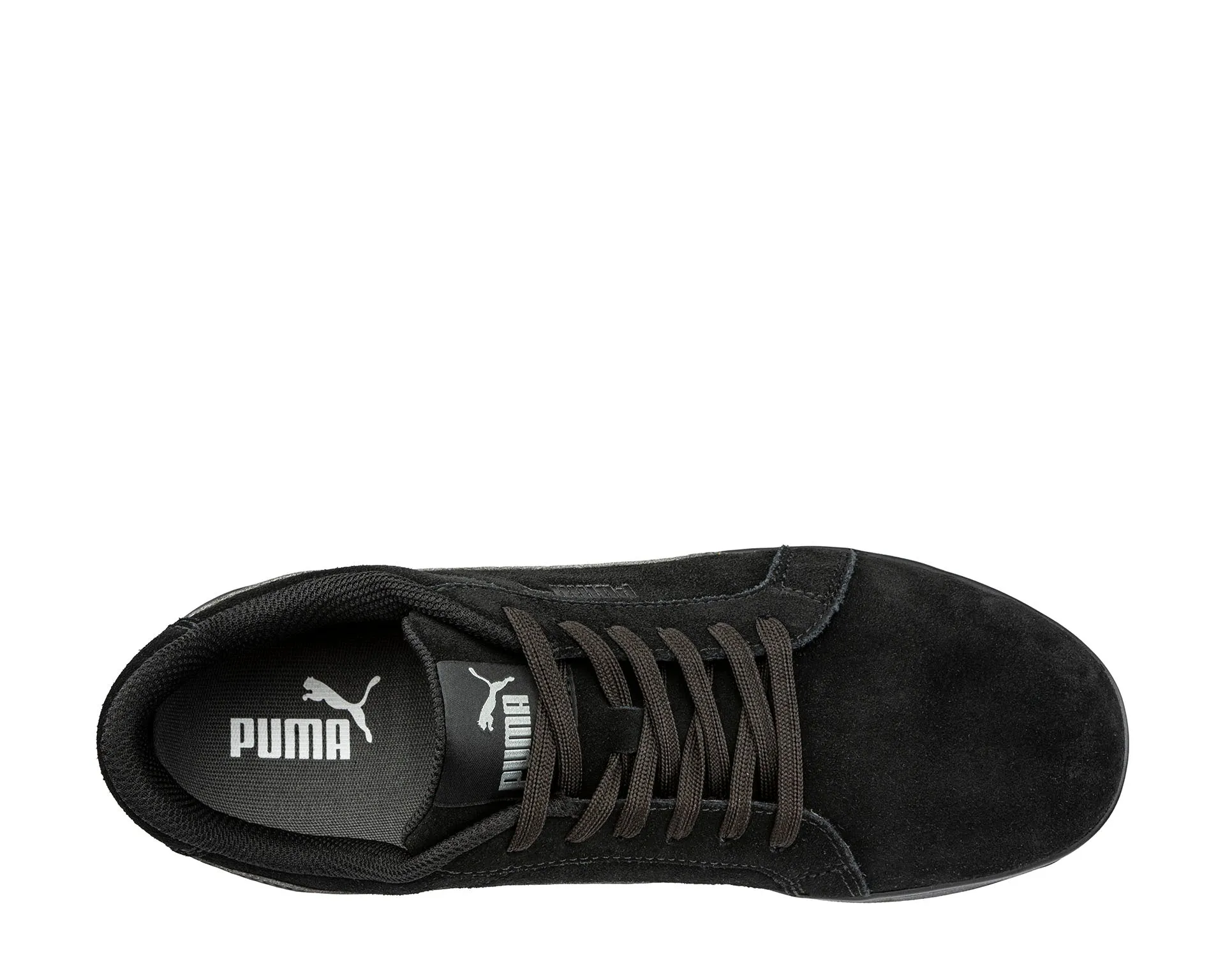 Puma Women's 640345 Iconic Black/Black Suede Low Composite Safety Toe Metal Free Work Shoes