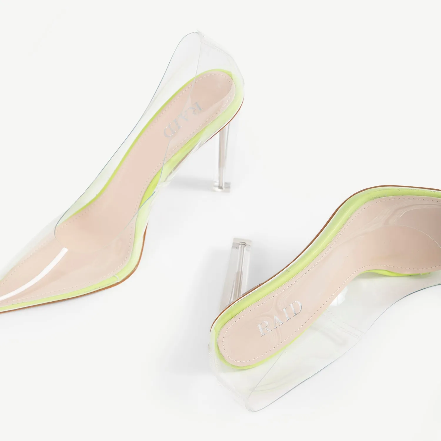 RAID Ridha Perspex Court Shoes In Green