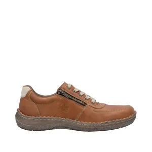 Rieker Mens H Fitting Tan Shoes Laced Comfort 03030-25