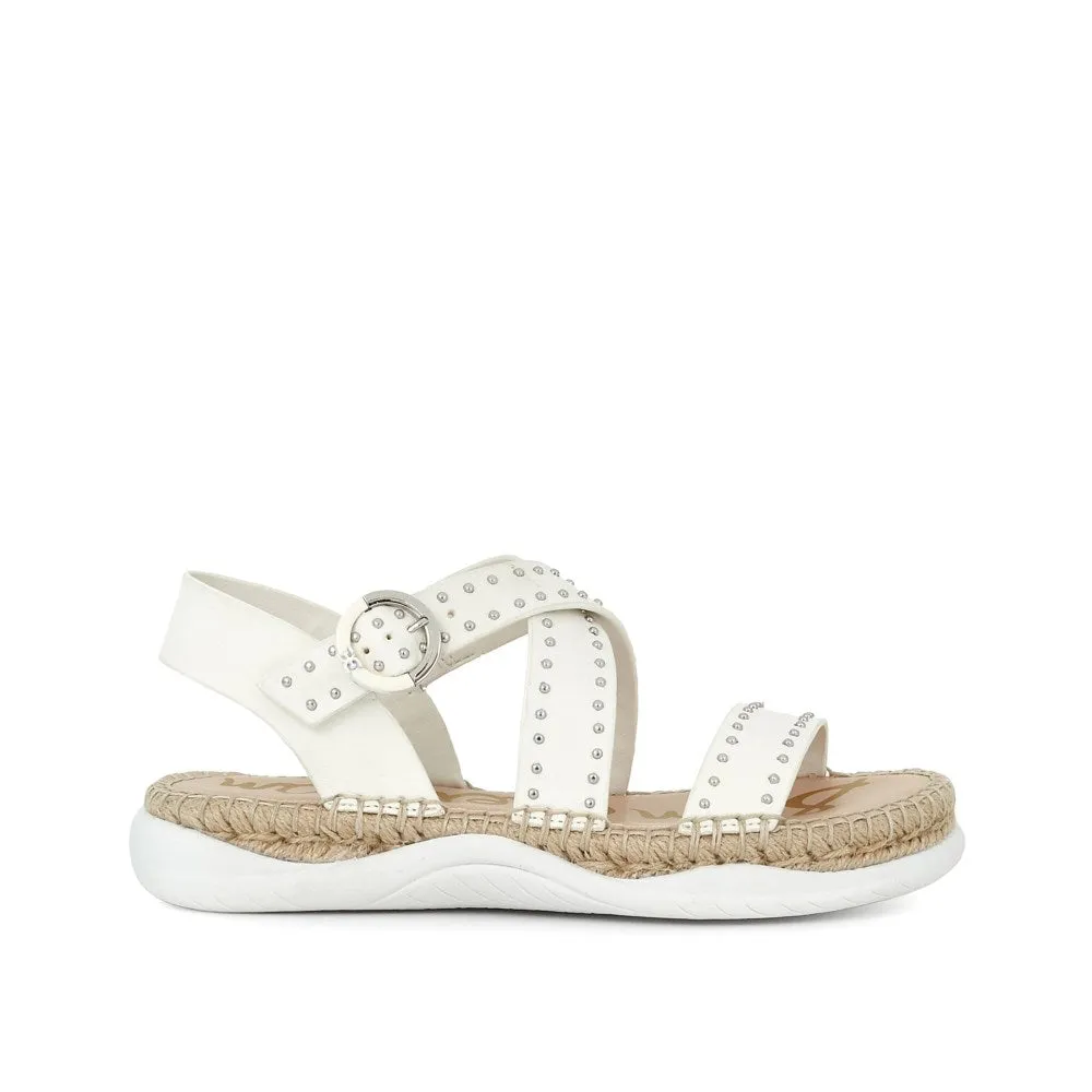 SAM EDELMAN - Janette Sandal in White Leather