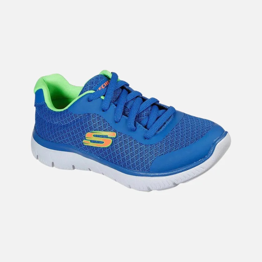 Skechers Kids Summits Shoes - Blue/Lime