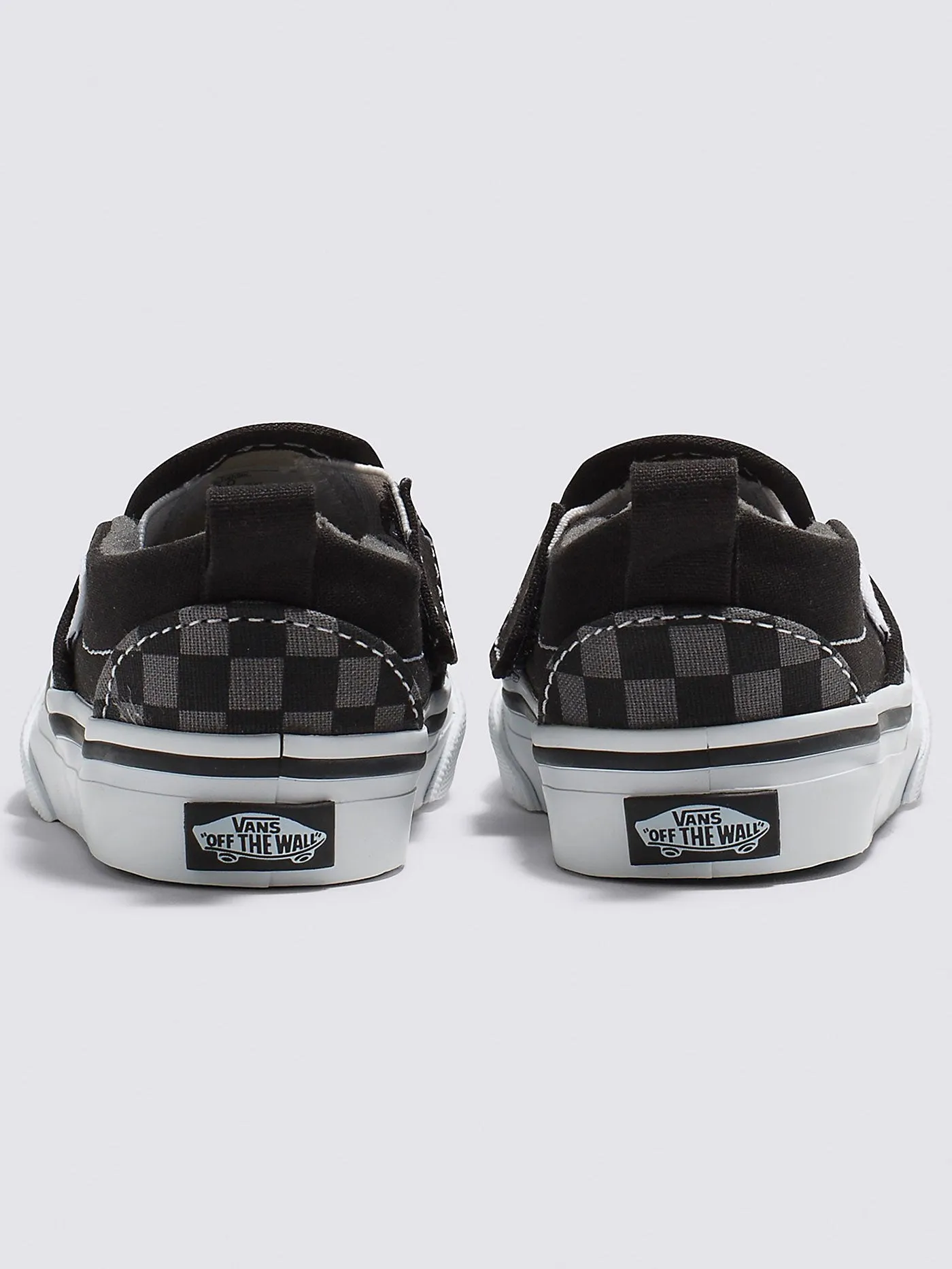 Slip-On V Checkerboard Black/Pewter Shoes (Little Kids)