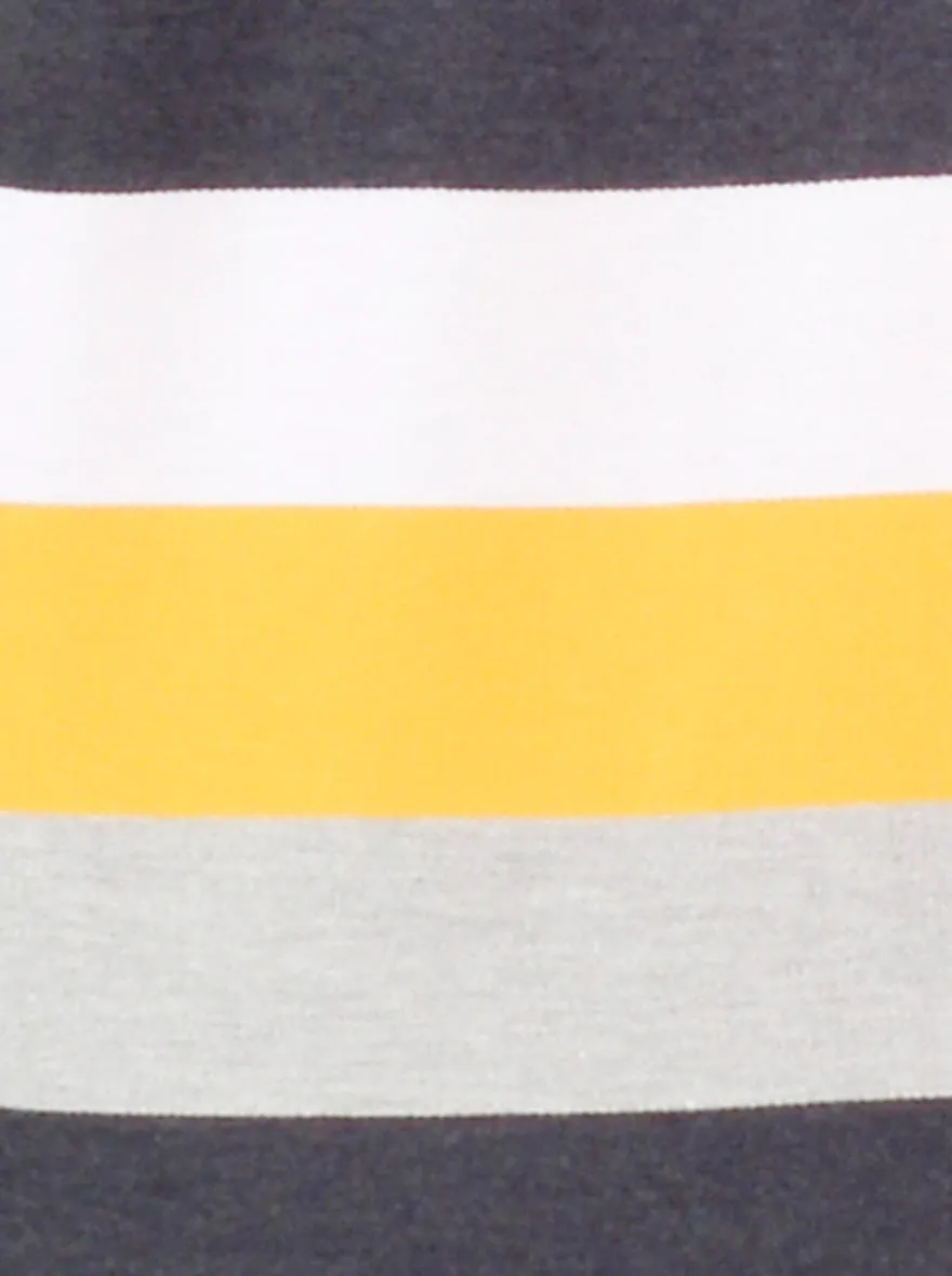 Spectra Yellow Striped Slim Fit Polo T-shirt | Greenfibre