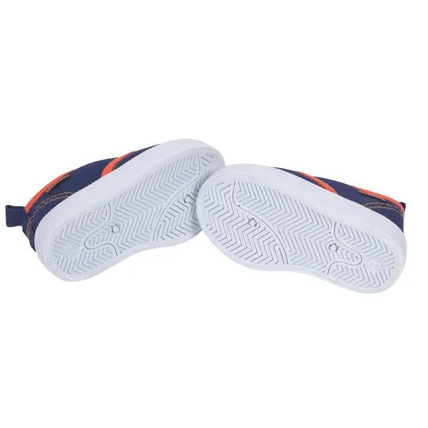 Sporty Baby Boys’ Lace Up Navy and Orange Canvas Shoe