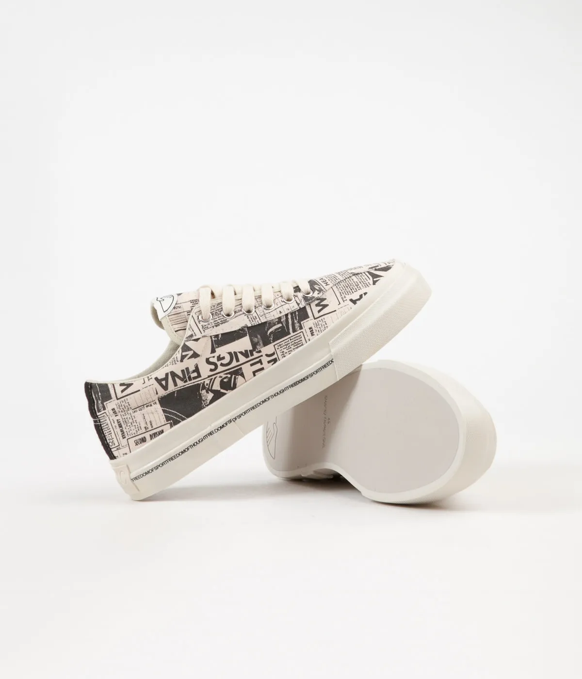 Stepney Workers Club Dellow Magazine Print Canvas Shoes - Ecru