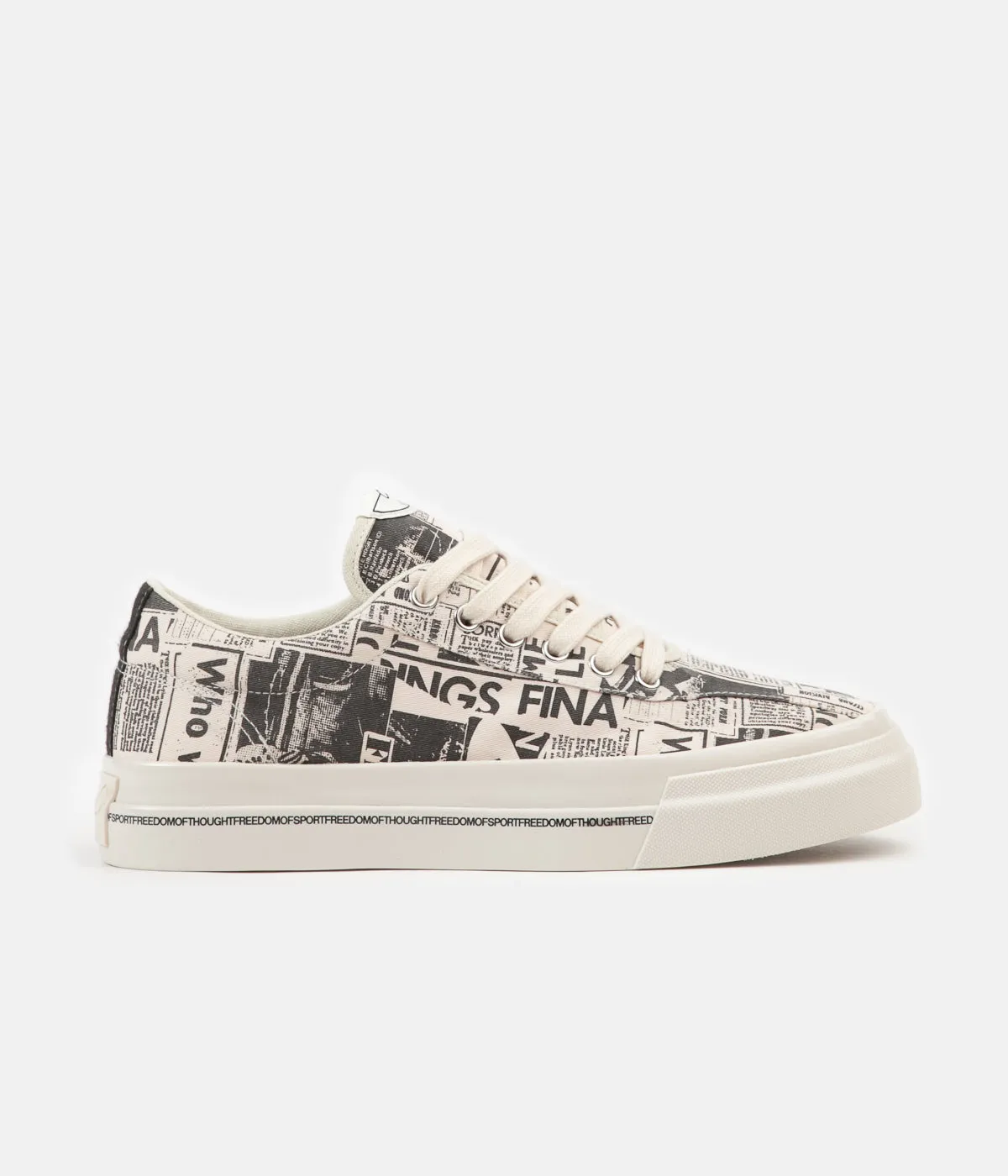 Stepney Workers Club Dellow Magazine Print Canvas Shoes - Ecru