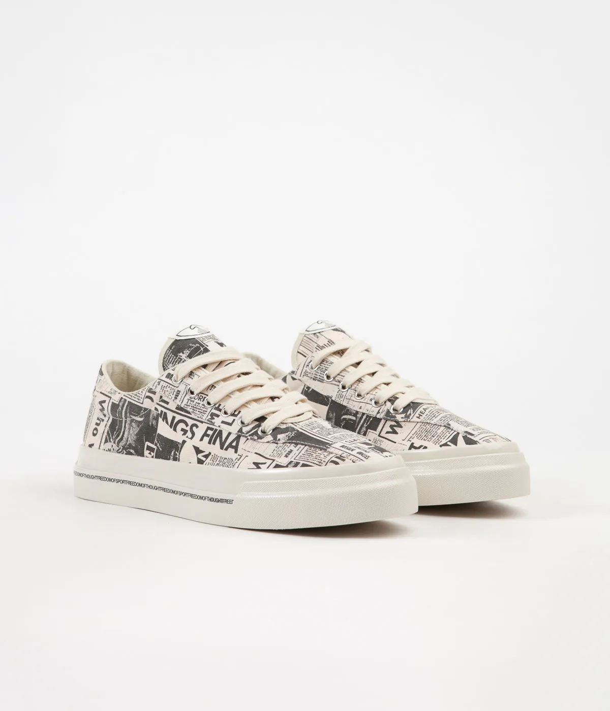 Stepney Workers Club Dellow Magazine Print Canvas Shoes - Ecru