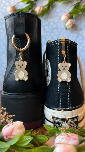 Teddy Bear Shoe Accessory | Pull Loop Boot Charm, Shoe Charm, High Top Sneaker Clip or Boot Clip, Acrylic Shoe Keychain