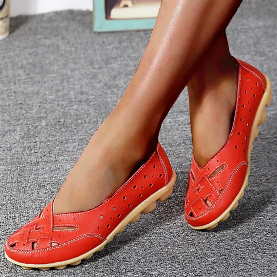 Tendon Sole Hollow Loafers