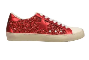 The Paula Red Glitter Sneaker