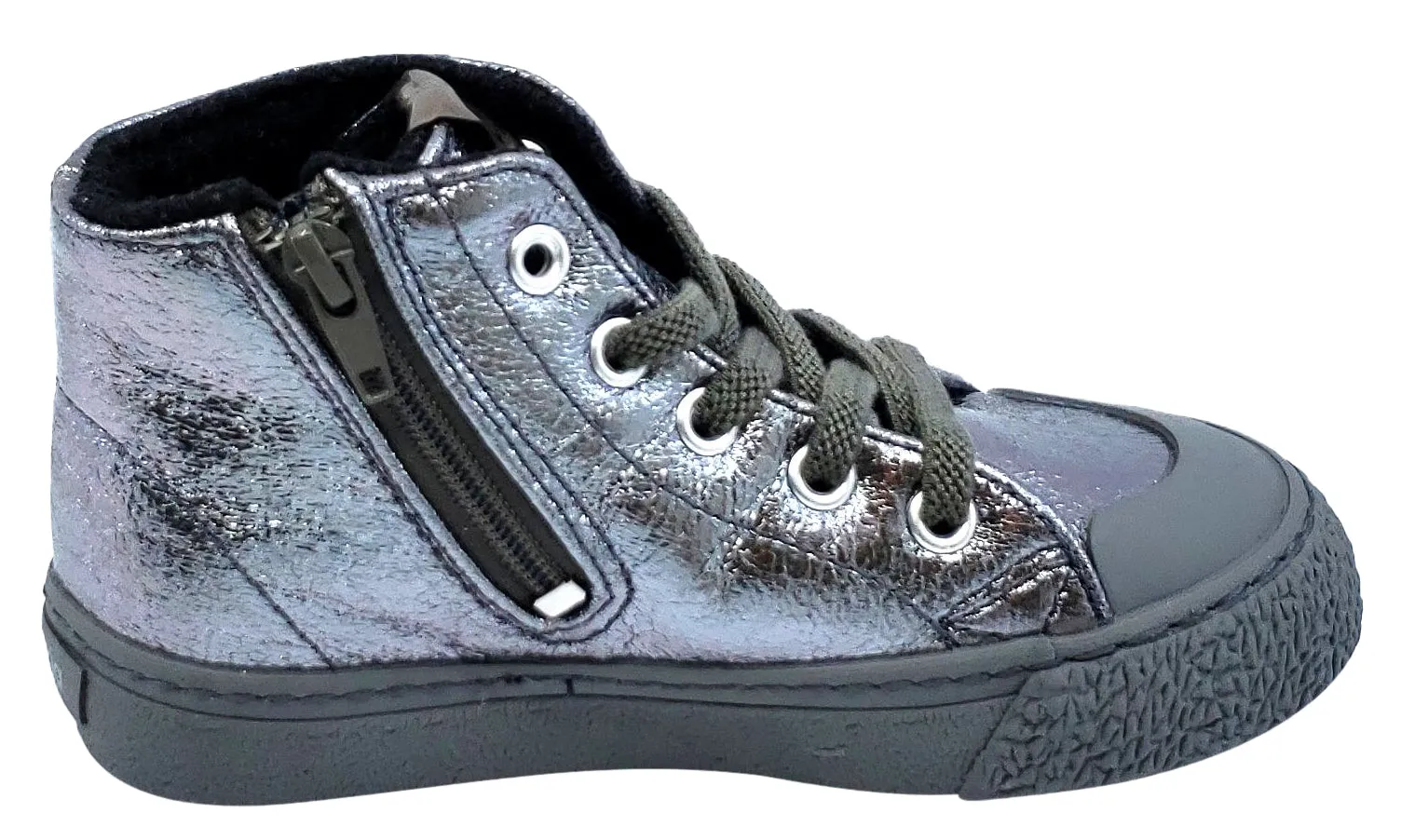 Victoria Tribu Metal Stars Hightop Metallic Silver for Girl's