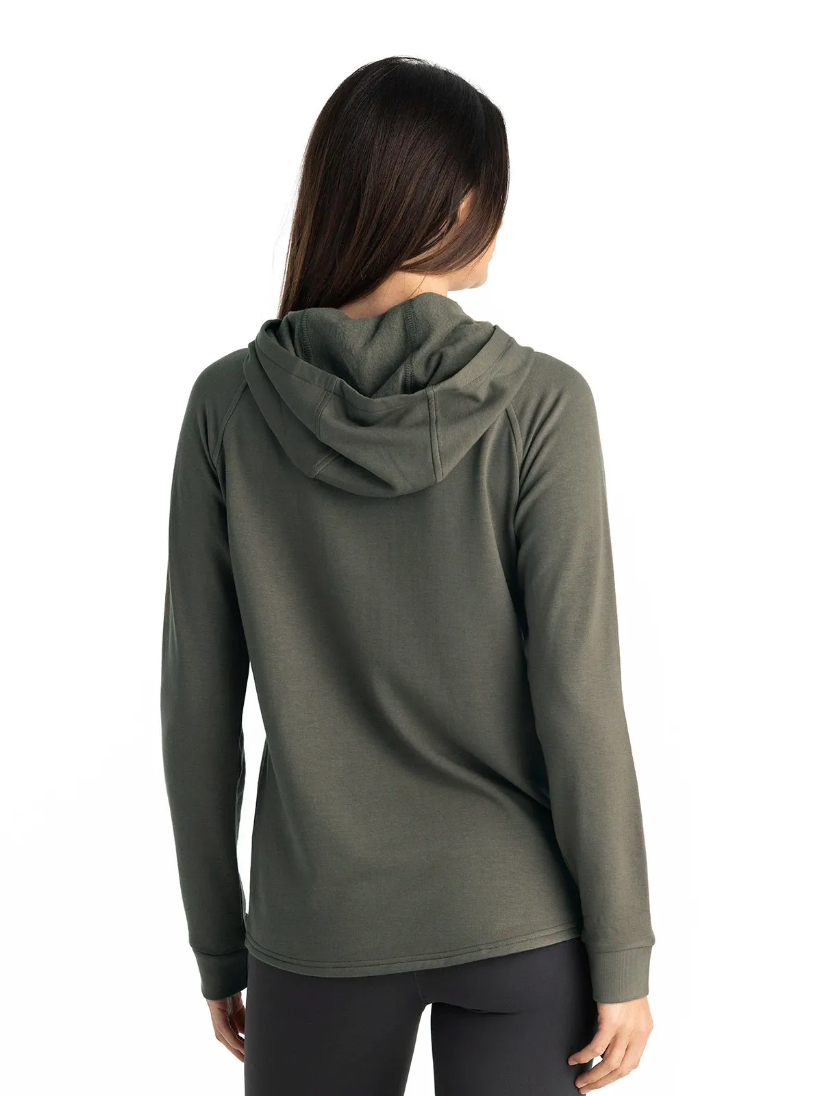 Women's Bamboo Lightweight Fleece Hoodie - Fatigue